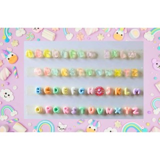 พร้อมส่ง !!! ตัวอักษรน่ารักภาษาอังกฤษ คละเรืองแสงและทึบพาสเท…