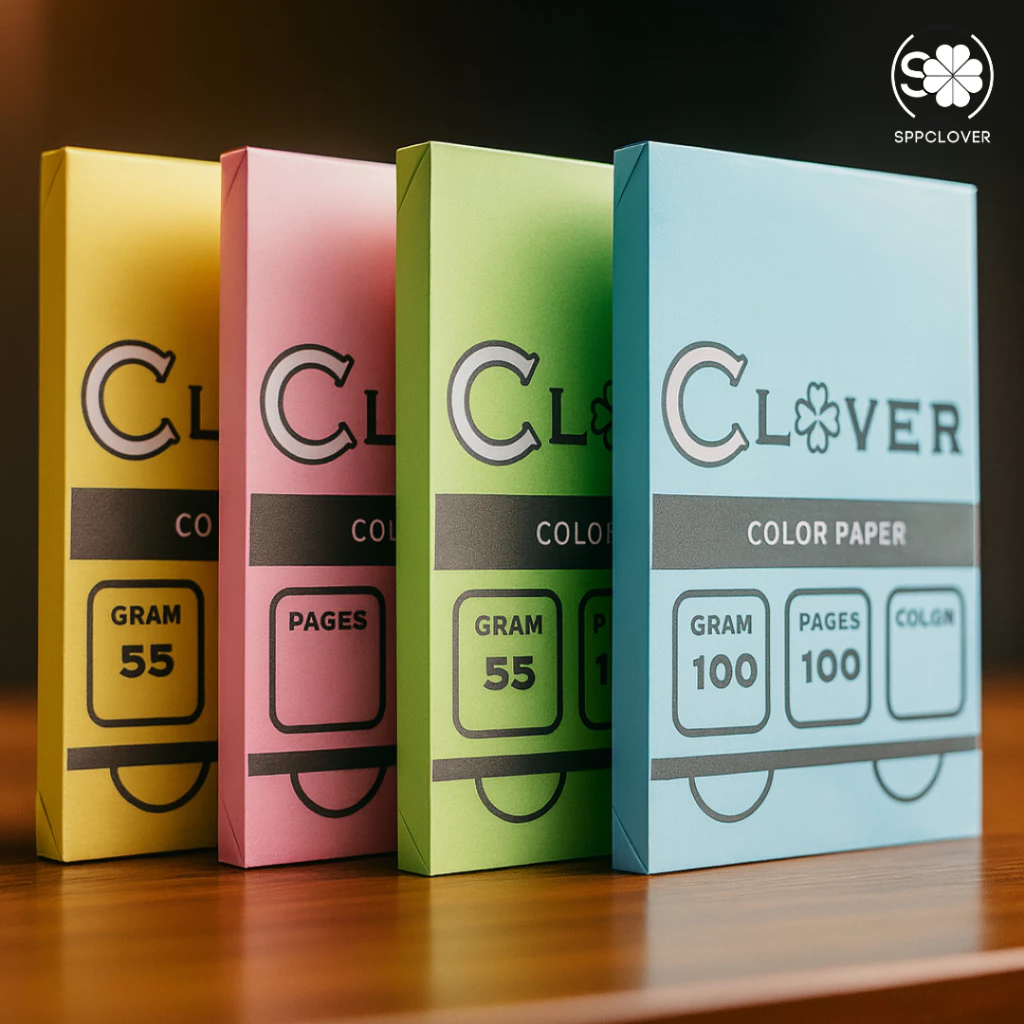 กระดาษสี การ์ดสี A4 55 แกรม บรรจุ 100 แผ่น