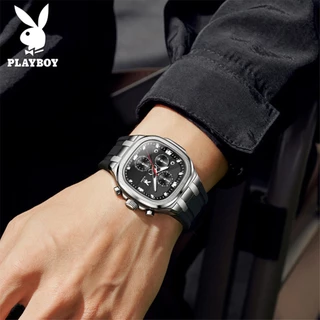 PLAYBOY ผู้ชาย นาฬิกา แท้ ยาง สายนาฬิกา กันน้ำ กีฬา หนุ่มสาว แฟชั่น 3076