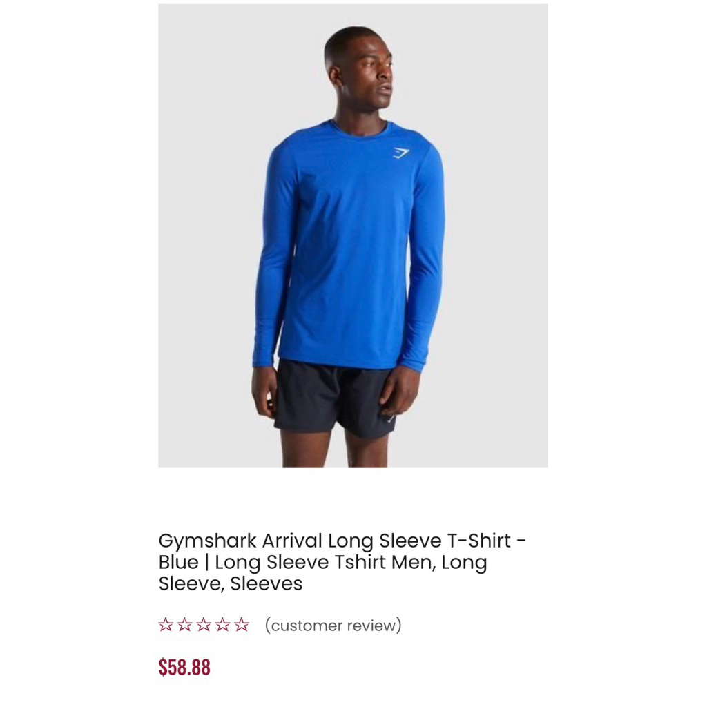 L chest 106cm，Gymshark Arrival Long Sleeve T-Shirt - Blue | Long Sleeve Tshirt Men, Long Sleeve, Sle