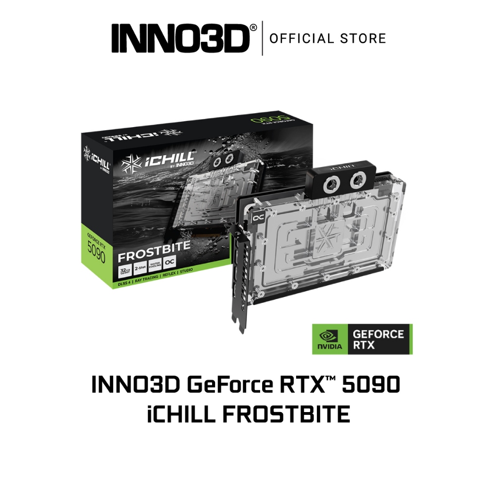 VGA INNO3D RTX 5090 ICHILL FROSTBITE 32GB GDDR7 3XDP-HDMI : C50903-32D7X-1759FB