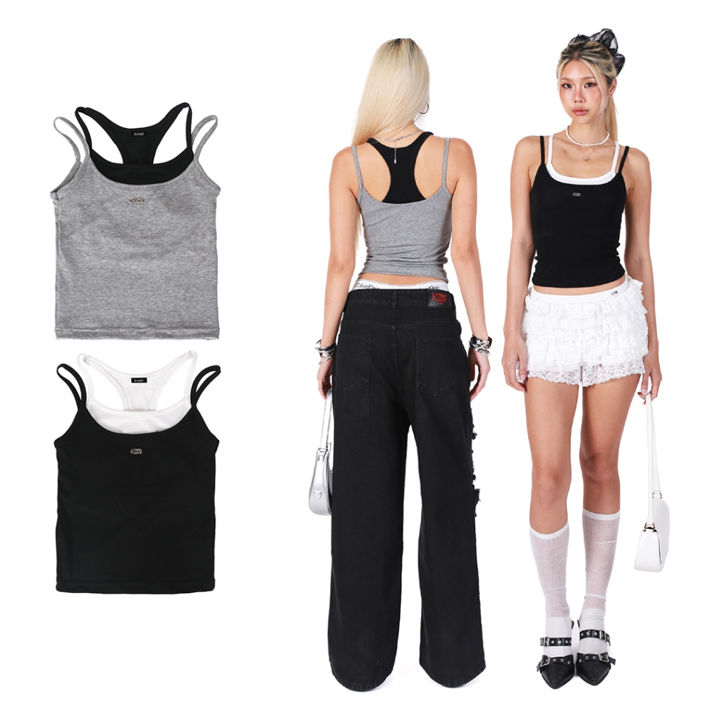 kome.offi เสื้อสายเดี่ยว 2 เลเยอร์ รุ่น luca tank top