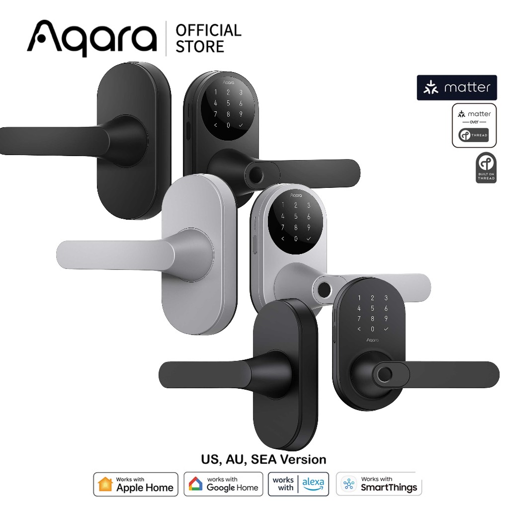 Aqara Smart Lock U300 ล็อคประตูอัจฉริยะสำหรับแทนลูกบิดเดิม รุ่นคันโยก | Black / Silver / Black Matte