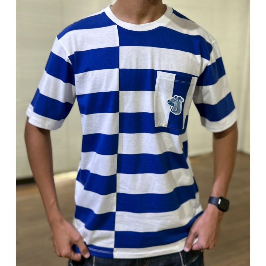 CLASSIC FIT STRIPED T-SHIRT WITH LOGO EMBROIDERED