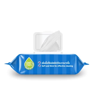 ViVa x Happy Sunday วีว่า Organic Baby Wipes 80 แผ่น ทิชชู่เปียก ผ้าเปียก สูตรออแกนิค ยกลัง 1X12