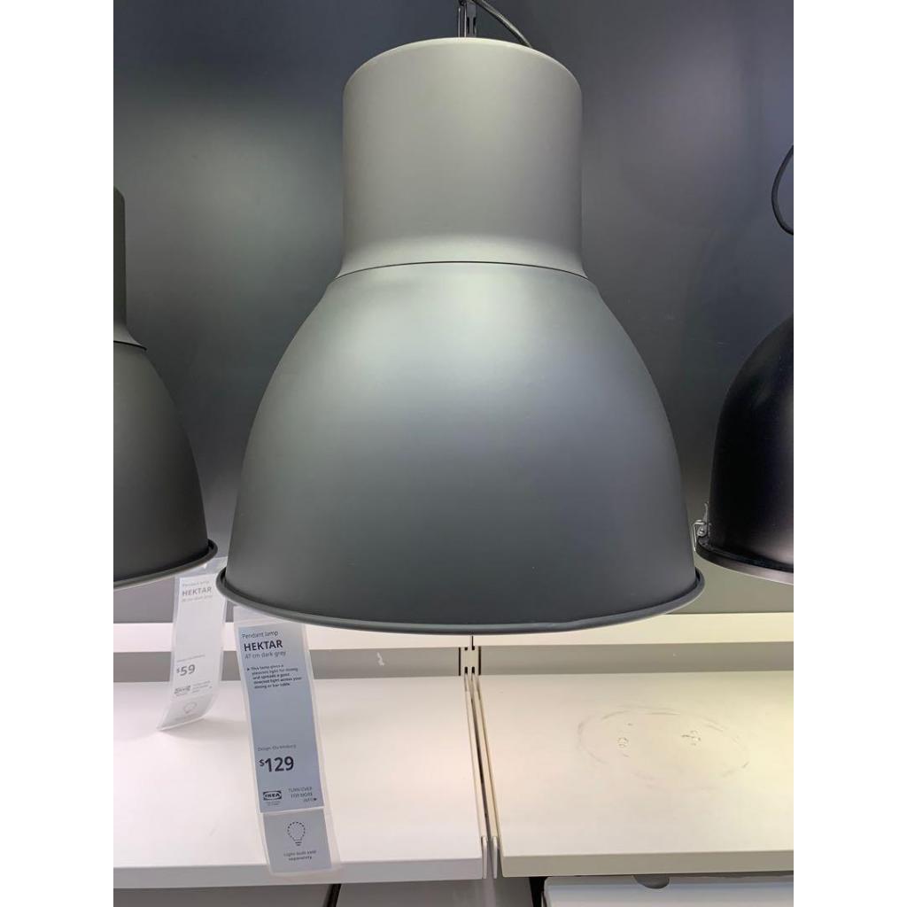 IKEAshopping IKEA HEKTAR เฮ็กทาร์ โคมไฟ แขวนเพดาน, เทาเข้ม, 47 ซม.ตัวใหญ่สุด