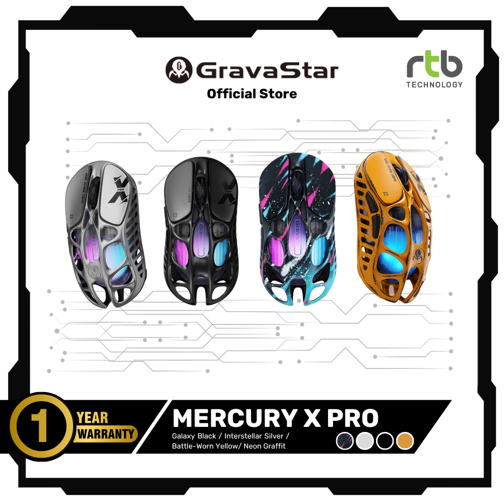 GravaStar Mercury X Pro เมาส์เกมมิ่งไร้สาย 8K Wireless Gaming Mouse
