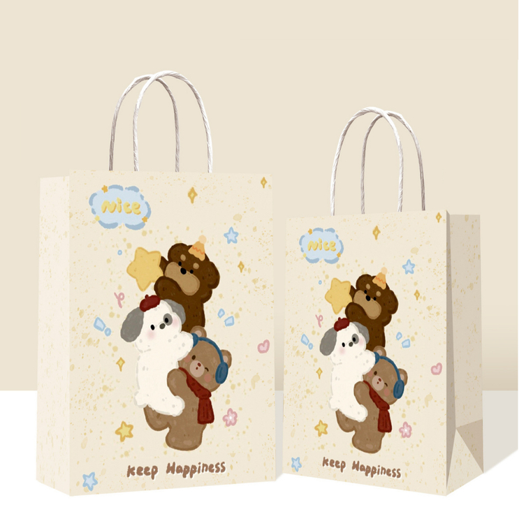 ถุงกระดาษ ถุงของขวัญ ลาย Puppy (แพ็ค 10 ใบ)
