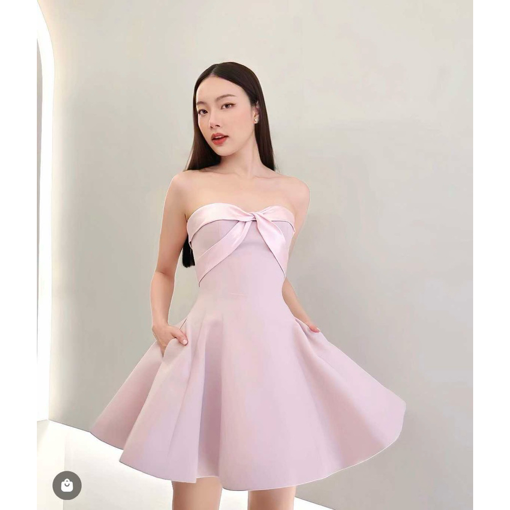 ชุดเดรส สีชมพู Poem แท้