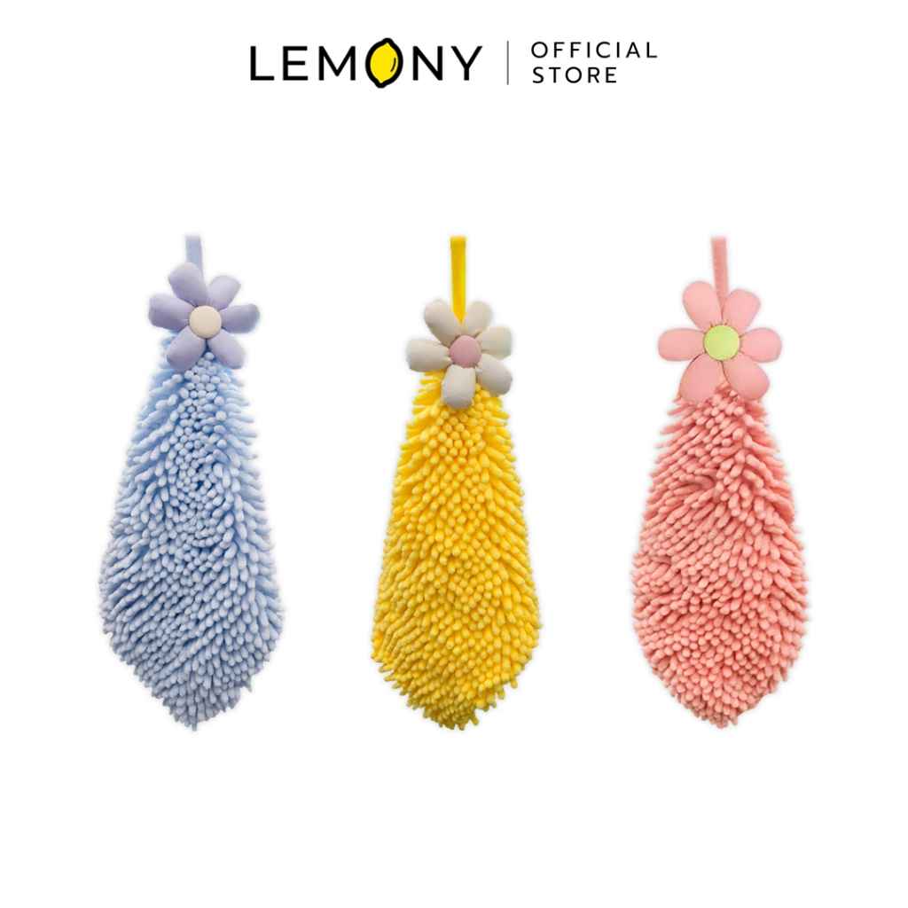 LEMONY ผ้าเช็ดมือ ดอกไม้กลม สีสวยสดใส Hand Towel