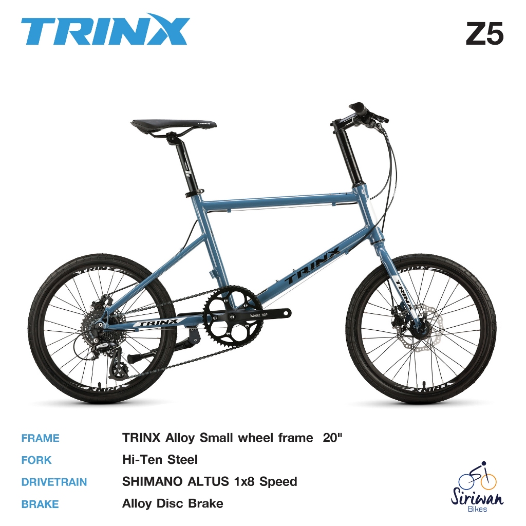2023 TRINX Z5 จักรยานมินิ ล้อ 20 นิ้ว เฟรมอลูมิเนียม Shimano Altus 1x8 speed