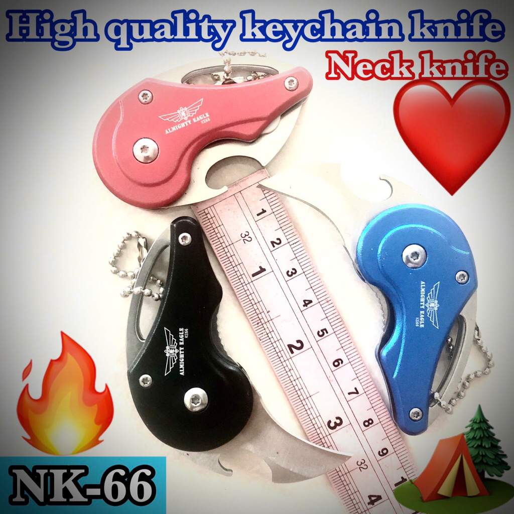 High quality keychain and neck knife for collection and use cutting