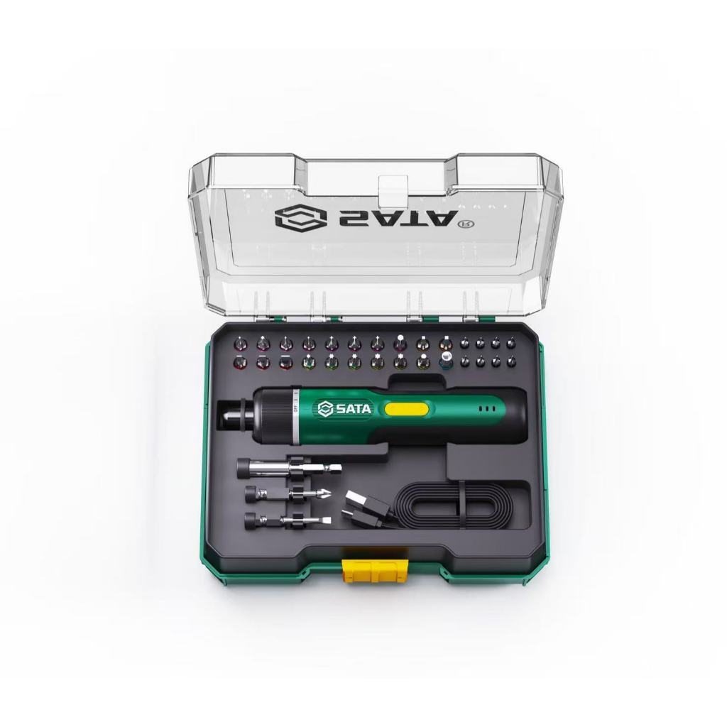 SATA 151051/151052 ไขควงแบตเตอรี่ไร้สาย ไขควงไฟฟ้าไร้สาย 3.7V ด้ามตรง แบตเตอร์รี่ 32 ชิ้น