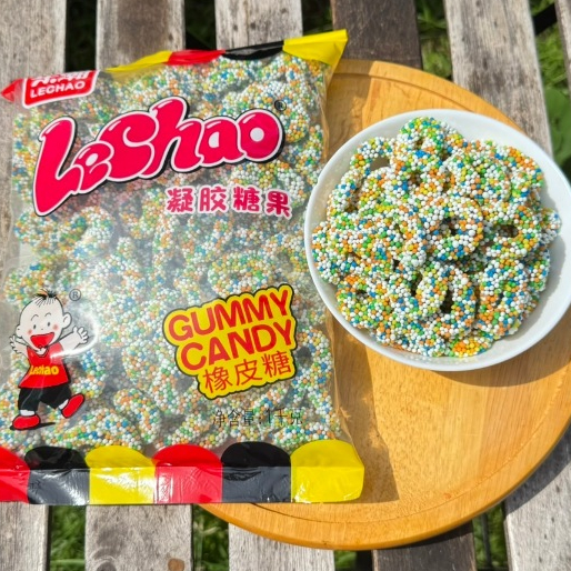 Lechao เยลลี่โดนัท เคลือบด้วยเม็ดน้ำตาลหลากสี อร่อย (สินค้าพร้อมส่ง)