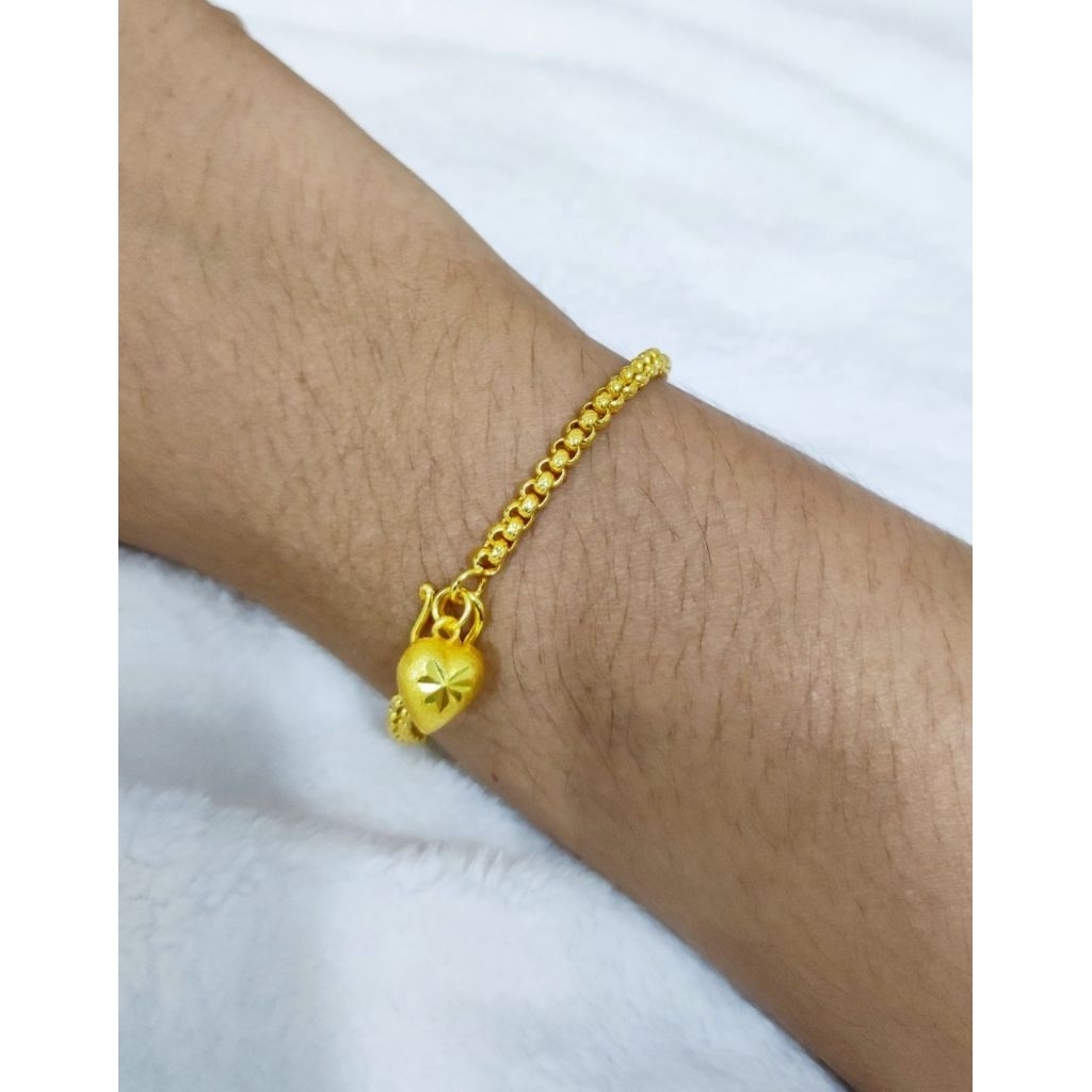 S156ข้อมือทาโร่หนัก2สลึง ทองชุบเคลือบหนางานตันแน่นสวยเหมือนของจริง