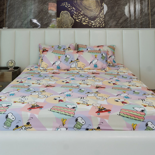 ชุดผ้าปู-ผ้าห่มนวม เนื้อผ้า Bamboo 100% ทอ 1000 เส้นด้าย ลาย Snoopy Pastel V2 สินค้าลิขสิทธิ์แท้จาก USA