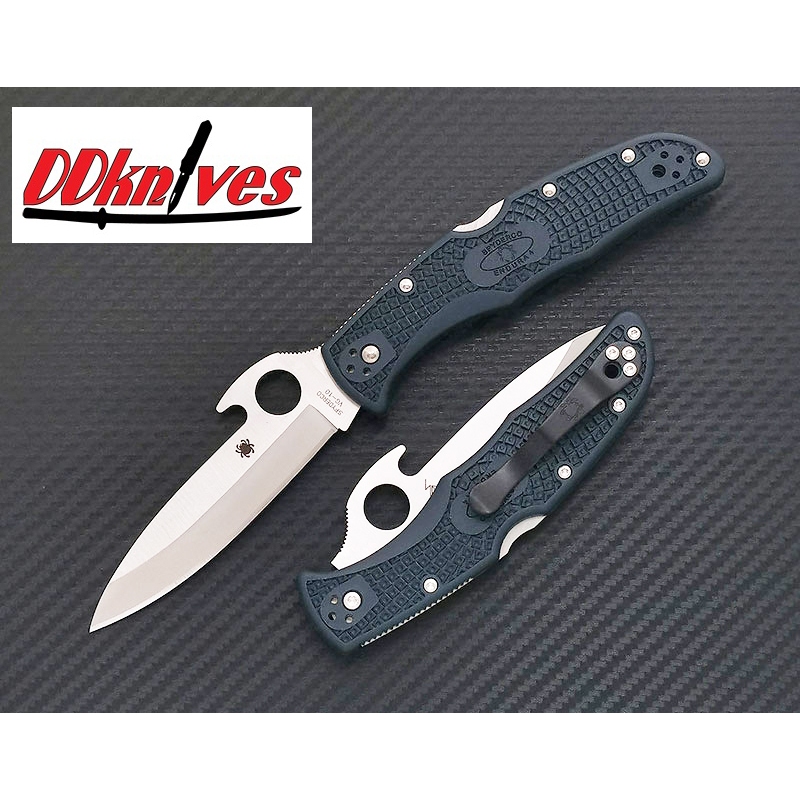 มีดพับ Spyderco Endura 4 Folding Knife VG10 Plain Blade with Wave, Dark Gray FRN Handles (C10PGYW)