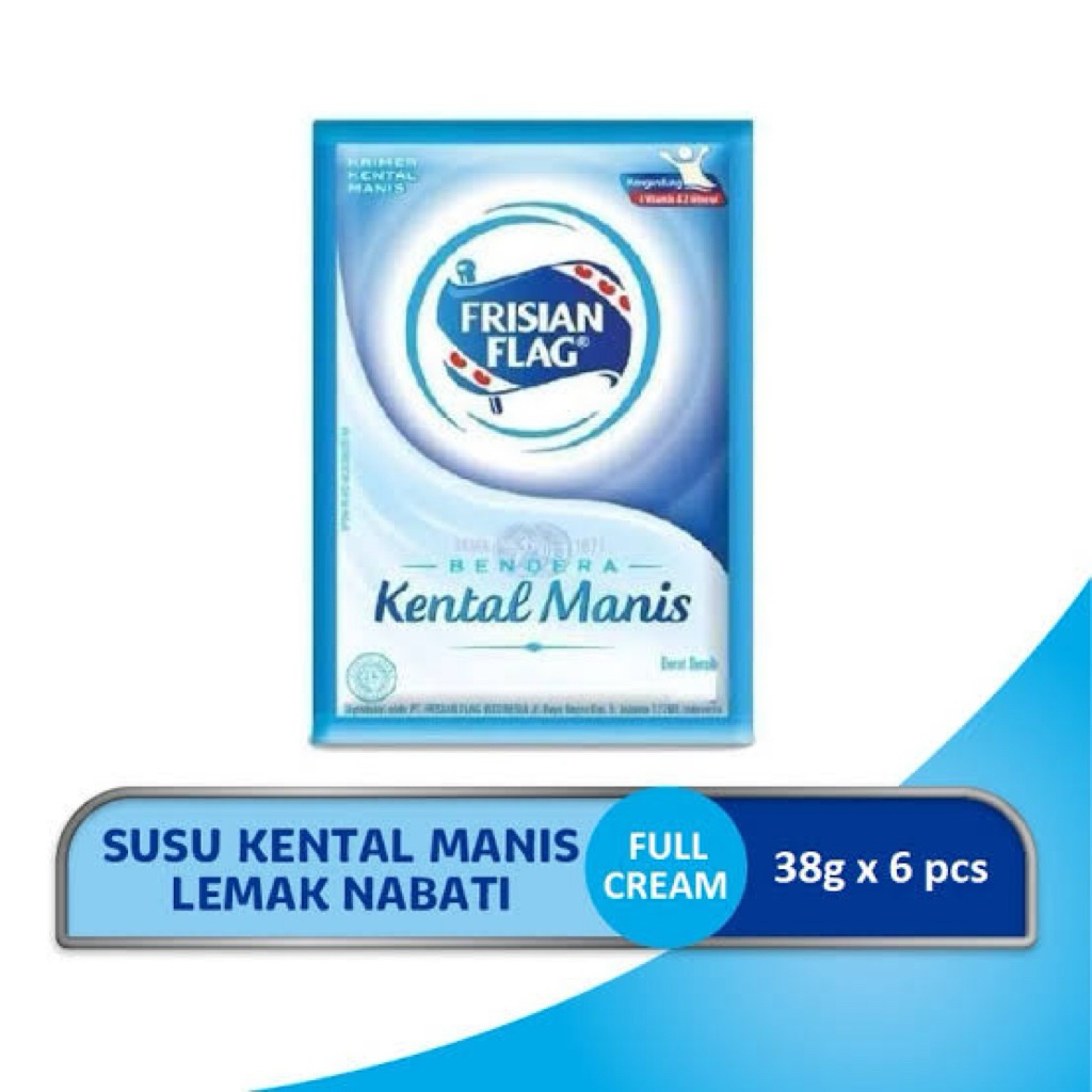 Indonesia Susu Kental Manis 1 renceng ( 6 Sachet ) Frisian Flag Vanilla / Sweetenes Condensed Milk with Vanilla Flavor