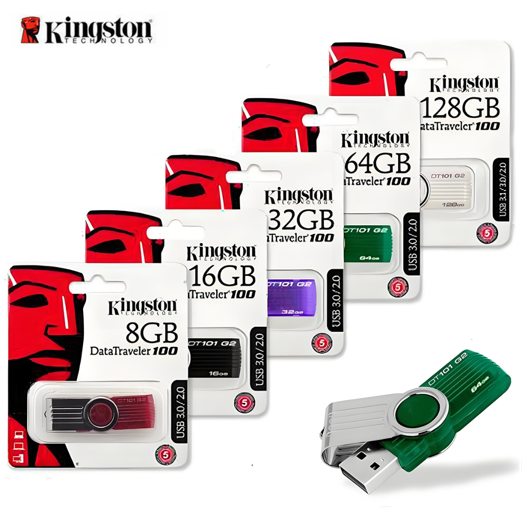 (พร้อมส่ง) แฟลชไดร์ฟ 8GB 16GB 32GB 64GB 128GB Kingston Portable Metal DT101 G2 USB Flash Drive
