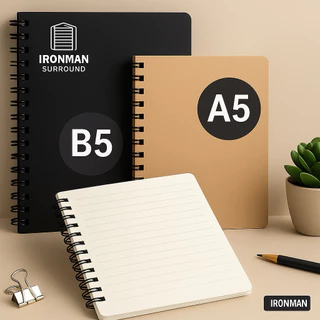 สมุดสันห่วง ปกดำ ปกน้ำตาล A5 B5 มีเส้น ตาราง เส้นกริด สมุดบันทึก สมุดจด เส้นกราฟ สมุดโน๊ต เลคเชอร์ ไดอารี่ ถนอมสายตา DIY