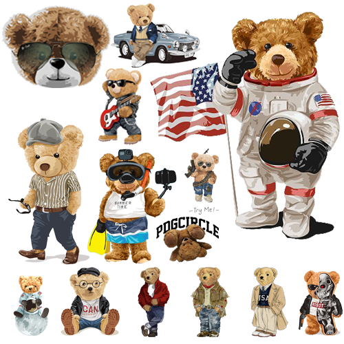 ตัวรีดการ์ตูนสุดฮิต 🧸 Polo bear 🐻  รีดง่าย ตัวรีดติดเสื้อ สติกเกอร์รีดติดเสื้อ 🐻
