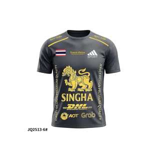 เสื้อกีฬาแขนสั้น ลาย สิงห์ แขนสั้น คอกลม พิมพ์ลายผลิตจากผ้าไมโครใส่ได้ทั้งชายและหญิง