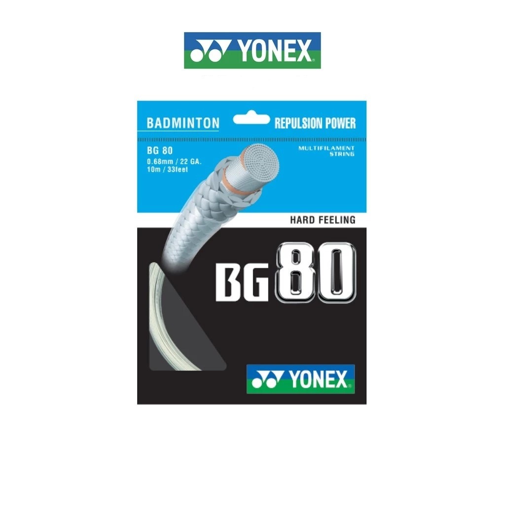 YONEX BG80 เอ็นแบดมินตัน เส้นใยถักขนาด 0.68 มม. เส้นใยถักเคลือบด้วยสาร CUP - STACK CARBON NANOTUBE