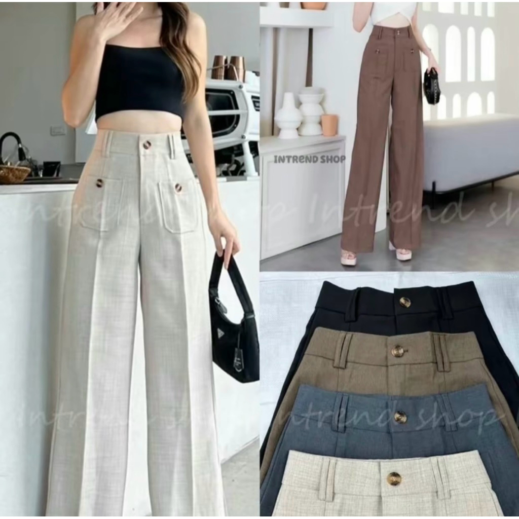SALE Size:S-XL กางเกงกระบอกกลาง กระเป๋าแบะผ้าโซดาผ้านิ่มทิ้งตัวใส่สบาย