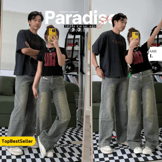 Paradise -Fade color denim | กางเกงยีนส์สีสนิม ทรงกระบอก ใส่ได้ ชาย - หญิง | Unisex - Men - Women - Jeans รหัส HD