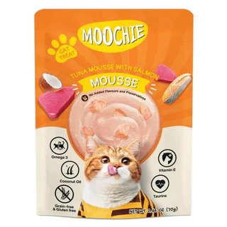 [ยกลัง 48 ซอง] Moochie อาหารเปียกแมว มูชี่ ไม่เติมเกลือ เพื่อสุขภาพน้องแมว ขนาด 70 กรัม