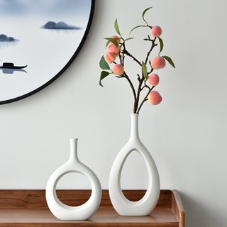 🏆แจกันเซรามิกเกรดพรีเมียม สไตล์นอร์ดิกเรียบง่าย✨ (สีแดง/ส้ม)…