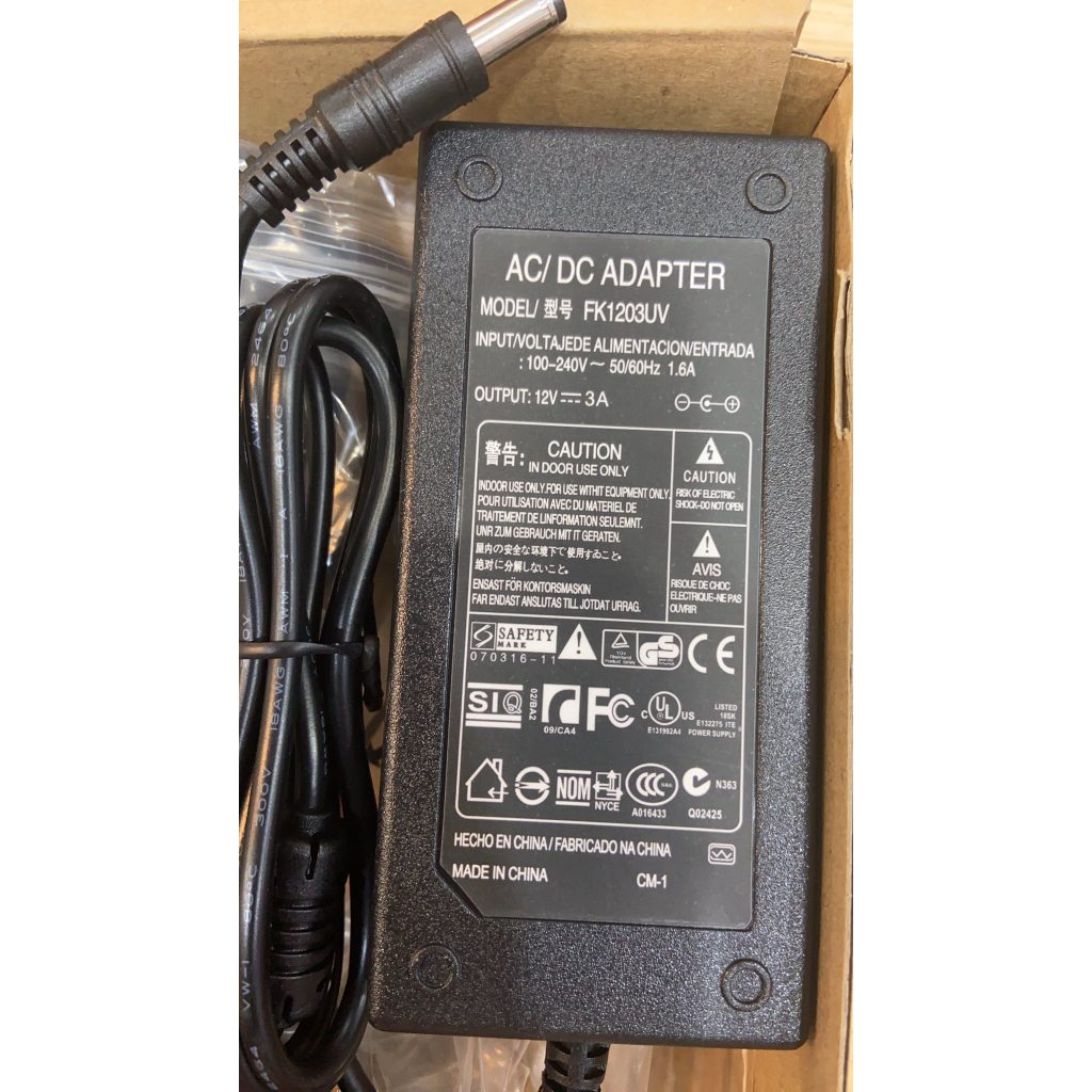 ส่งจากไทย Adapter 12V 3A หัว 5.5x2.5mm. อะแด๊ปเตอร์ ที่ชาร์จจอ ชาร์จจอคอม และ อื่นๆ