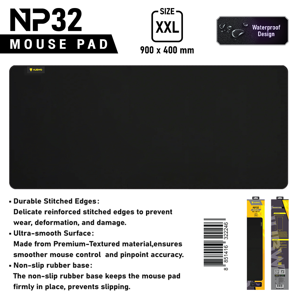 แผ่นรองเมาส์ เกมมิ่ง กันน้ำ มีให้เลือก 3 ขนาด L, XL, XXL Nubwo NP32