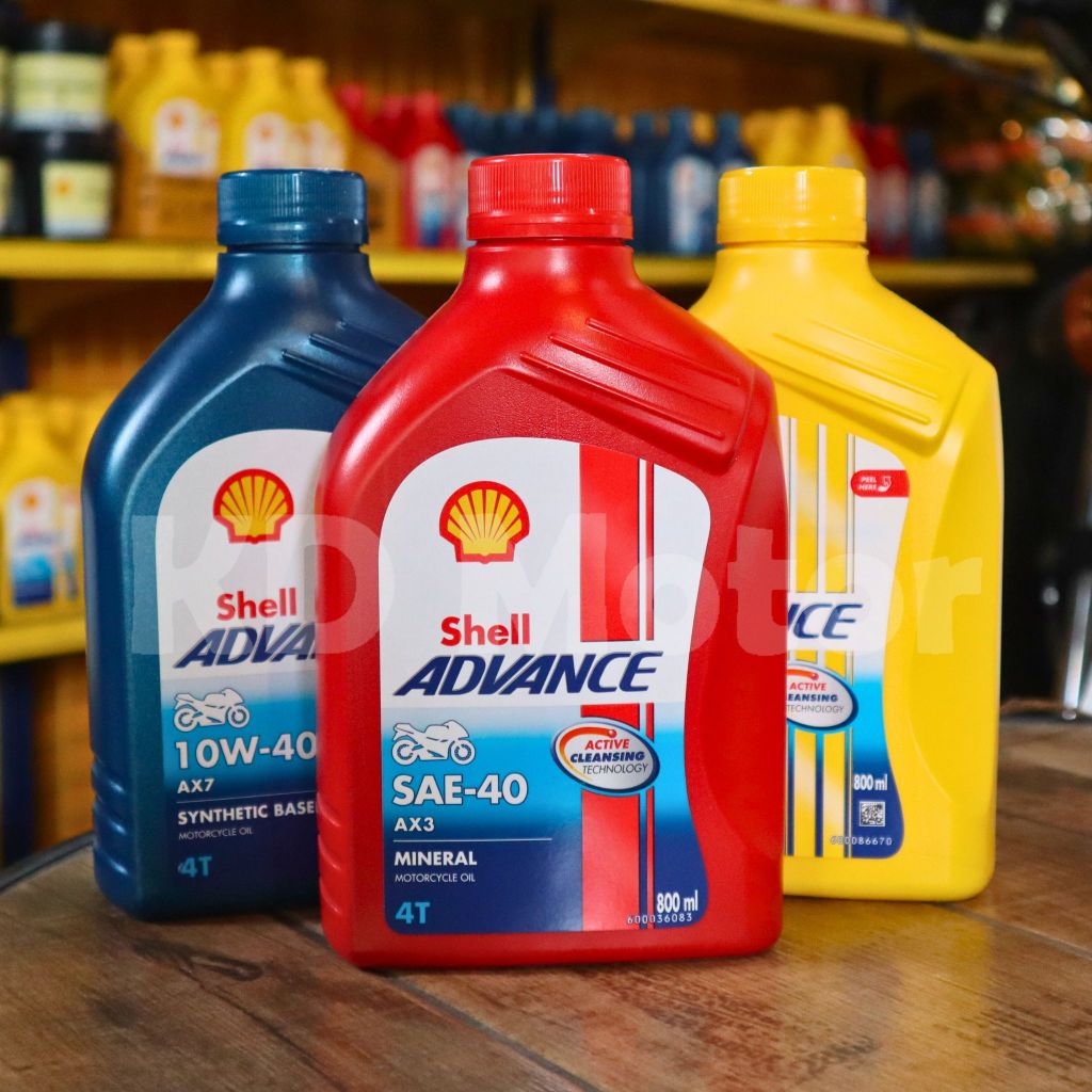 น้ำมันเครื่องมอเตอร์ไซค์เกียร์ธรรมดา Shell AX3 /AX5 /AX7 800 ml