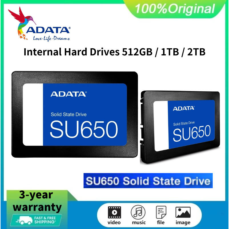 ADATA SU650 SATA3 Solid state drives 256GB/512GB/1TB SSD 6.0Gb/s Internal hard drive 2.5''