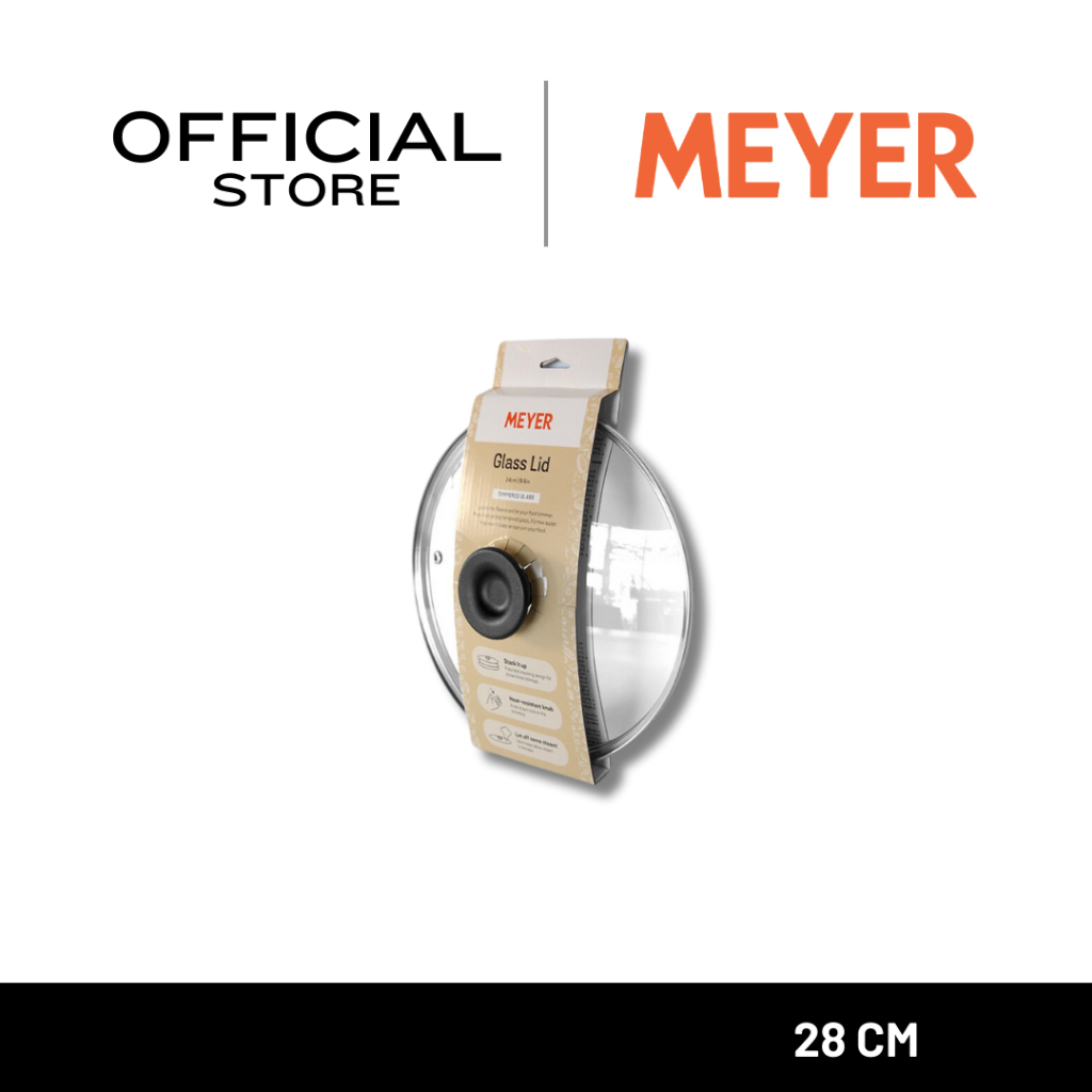 MEYER ฝาแก้ว ฝาหม้อ ฝาใส ฝากระทะ ฝาปิดกระจกนิรภัย ขนาด 28 ซม. Glass Lid (12358-C)