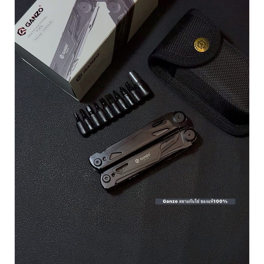 คีมGanzo G303B ของแท้100% เครื่องมืออเนกประสงค์ กันโซ่  G303B ทำจากเหล็กสแตนเลสเคลือบสีดำ ต้านทานสนิ