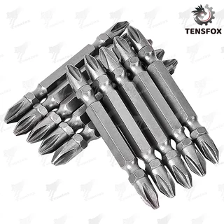 Tensfox ชุดดอกสว่าน 10ชิ้น ดอกไขควง ดอกไขควงแฉก ดอกไขควงแม่เหล็ก ดอกสว่าน 2ด้าน (65 มม)