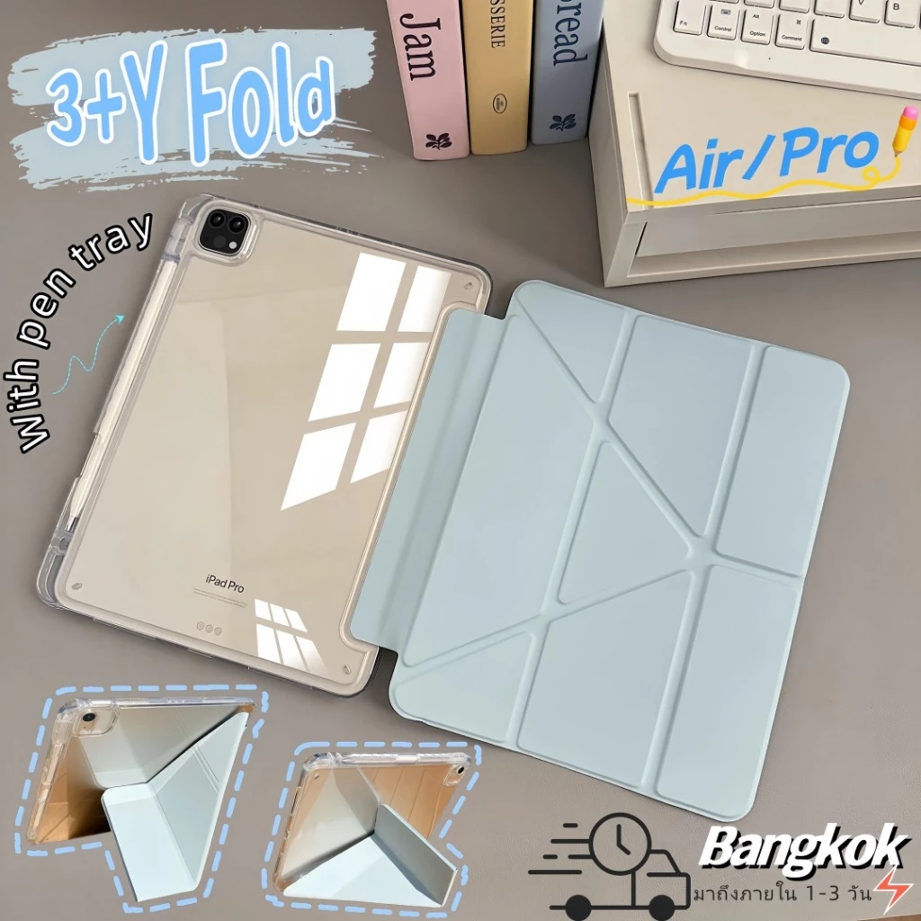 【ประเภท Y】For เคสไอแพด Air1/2 9.7 Gen11 A16/10 2025 Air4/5/6/7 gen7/8/9 เคสไอแพดเจน10 case ipad Air11/ Pro11 2024