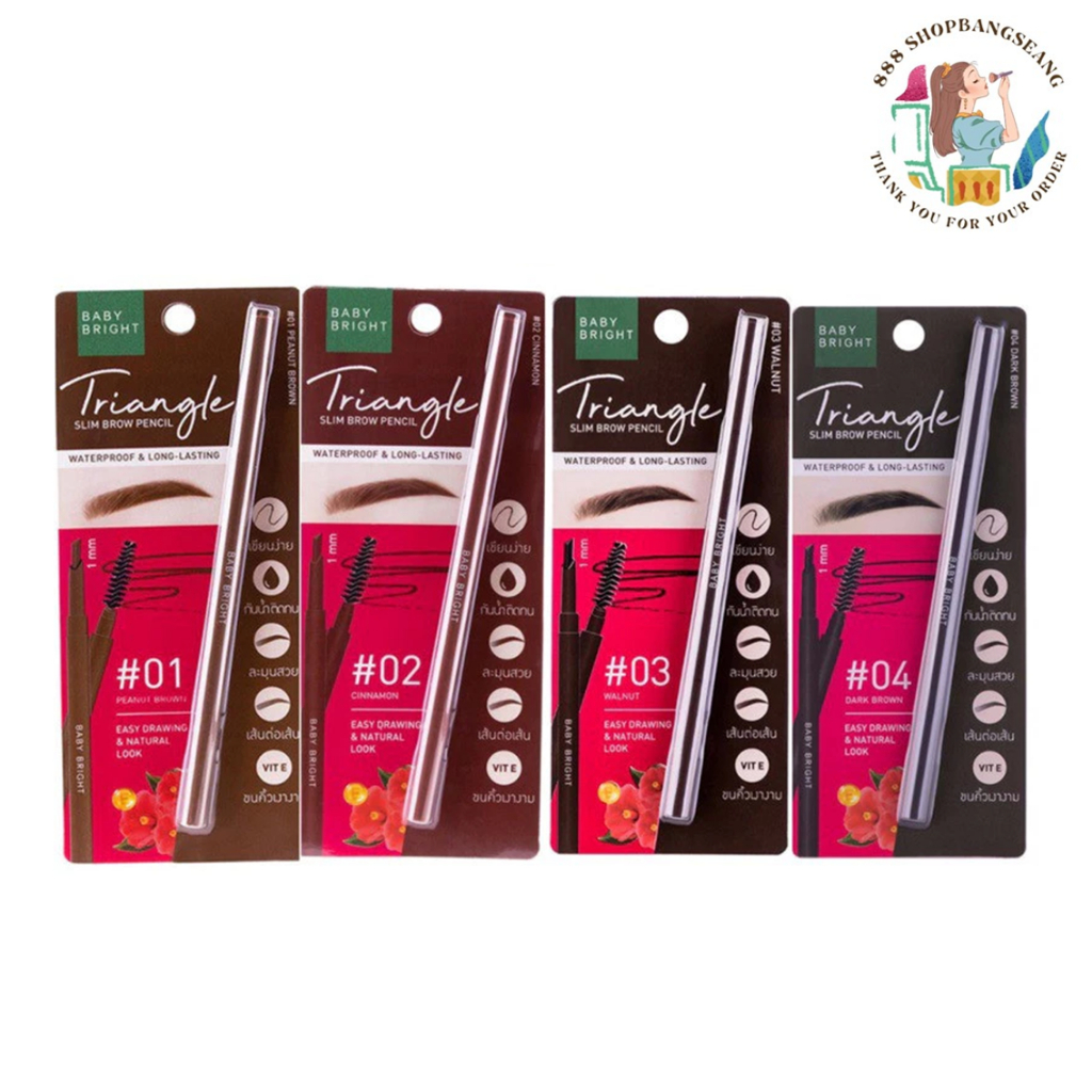 ดินสอเขียนคิ้ว เบบี้ไบร์ท ไทรแองเกิล สลิม บราวเพนซิล Baby Bright Triangle Slim Brow Pencil