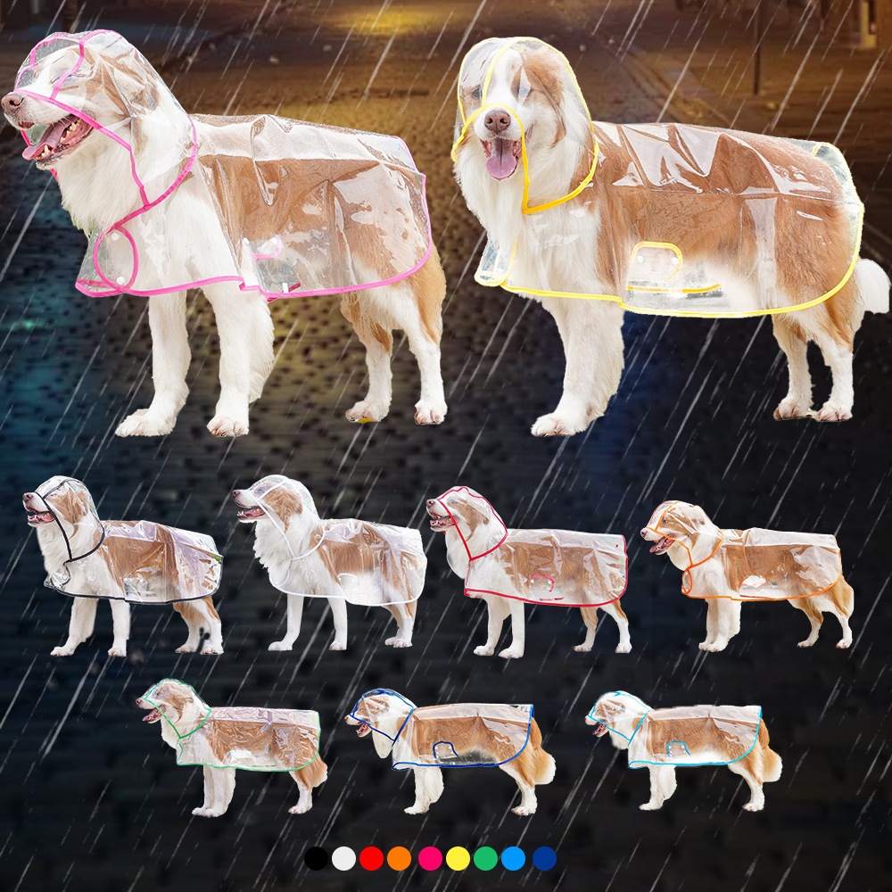PEKO PET&CAT [W035] ชุดกันฝนสัตว์เลี้ยง เสื้อกันฝนหมาแมว เสื้อกันฝนหมาใหญ่ แจ็กเก็ตกันฝน