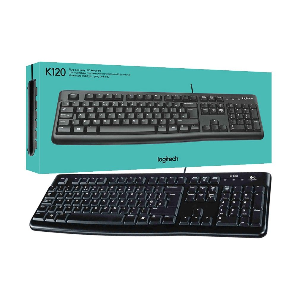 KEYBOARD (คีย์บอร์ด) LOGITECH K120 USB (BLACK)