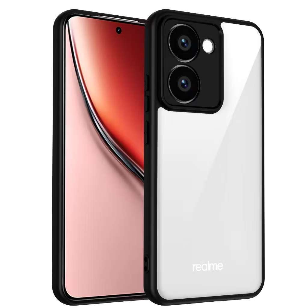 Realme P3 Ultra 5G/Realme P3 Pro(ส่งในไทย)เคสกันกระแทกขอบสีหลังใสrealme P3 Ultra 5G/realme P3 Proตรง