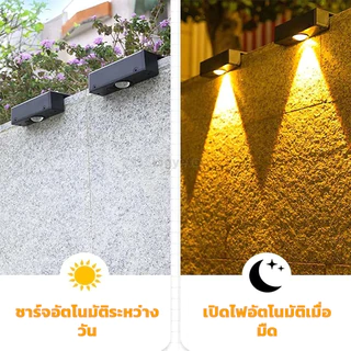YOWXII โคมไฟติดผนังโซล่าเซลล์ แสงเหลืองอ่อน หลากสี กันน้ำกันฝน กันน้ํา สําหรับตกแต่งสวน