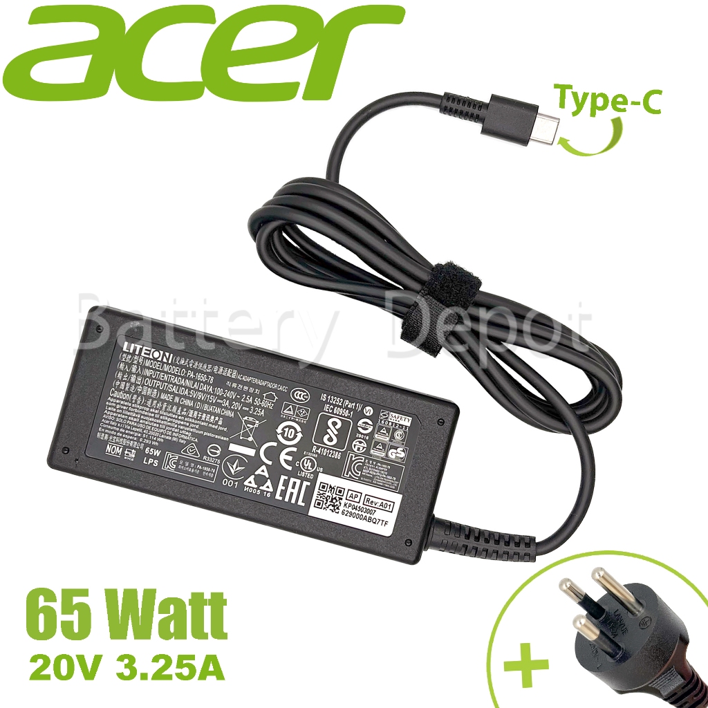 Acer Adapter ของแท้ Acer (สำหรับ Acer Lite AL14-51M, AL14-31P / Aspire Lite 16 AL16-52P Series) 65w 