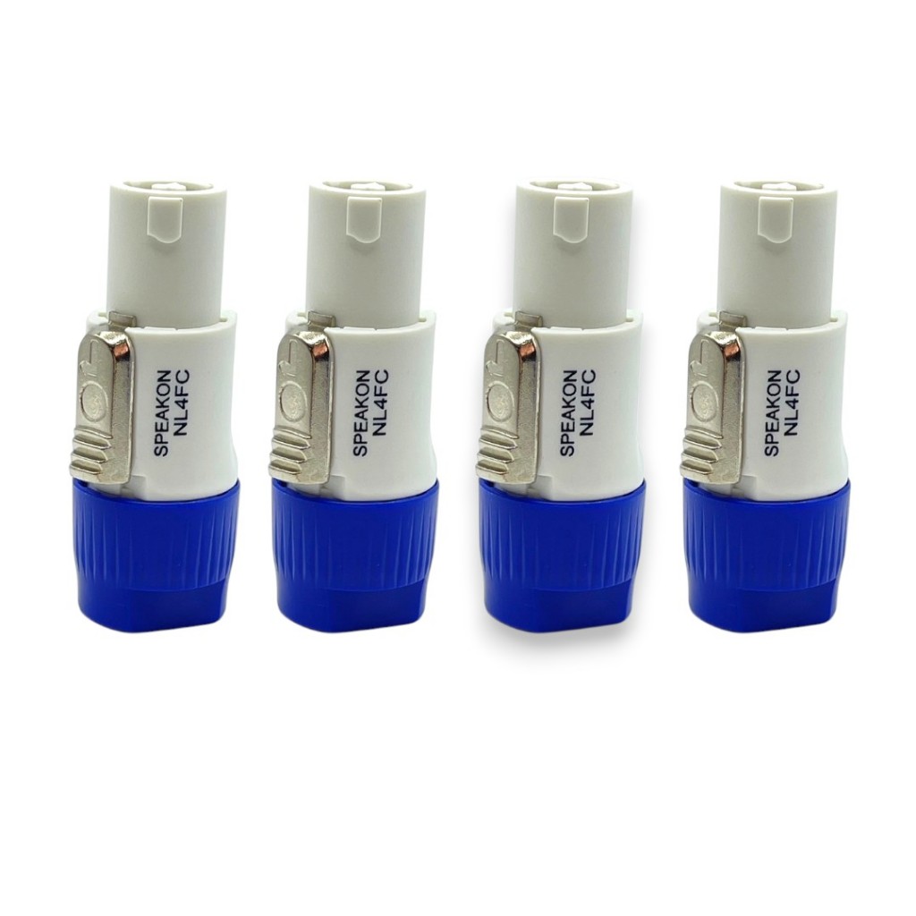 ปลั๊กสเปคคอนตัวผู้ หัว SPEAKON ตัวผู้ 4 PIN รุ่น NL4FC สีขาว สเปคคอนลำโพงตัวผู้ NEUTRIK สำหรับต่อสายลำโพง เสียงมืออาชีพ