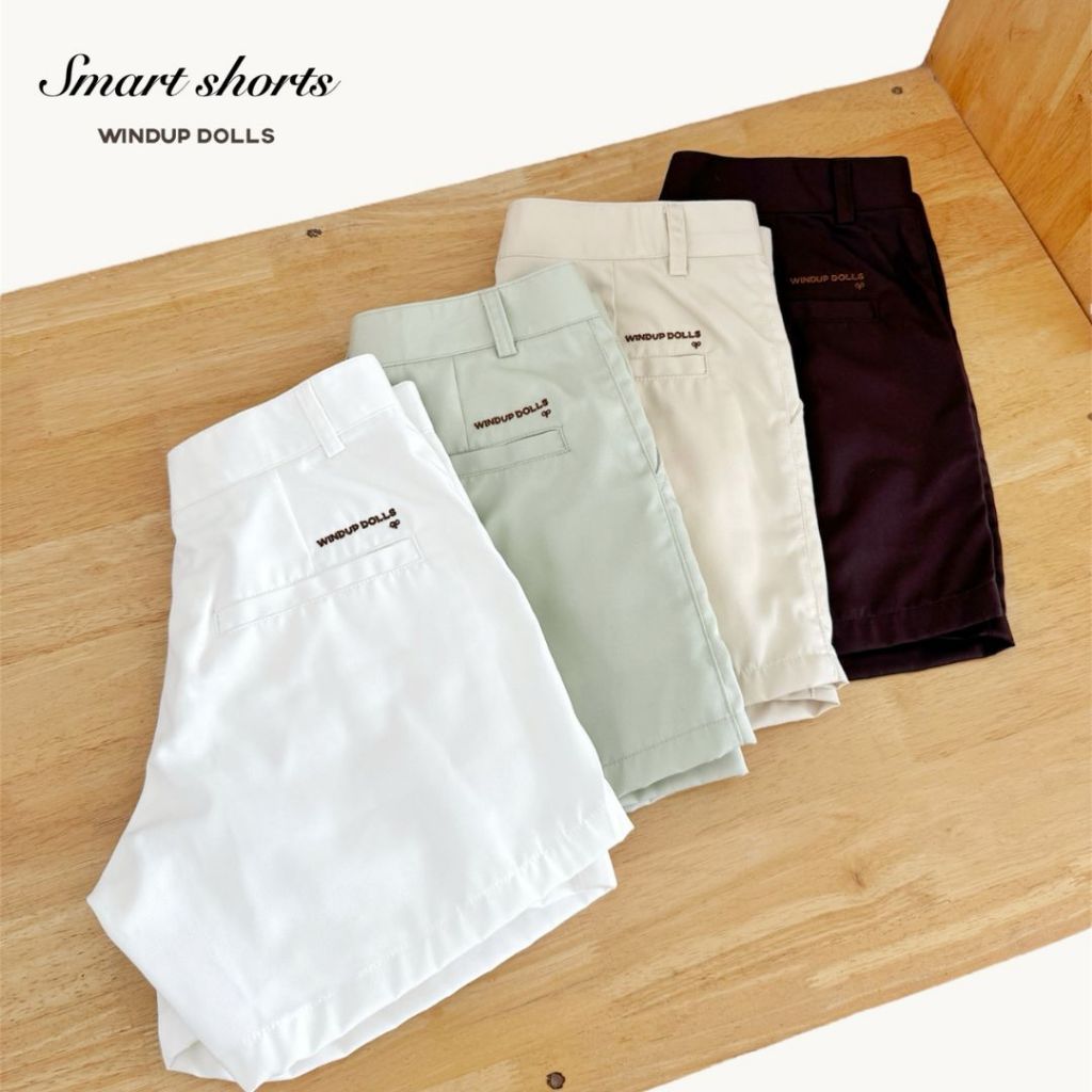 Smart shorts - กางเกงขาสั้นผ้า Cotton ทรงสวยสมาร์ท เก็บทรงเป๊ะใส่สบาย (New Color! - งานปัก Logo)
