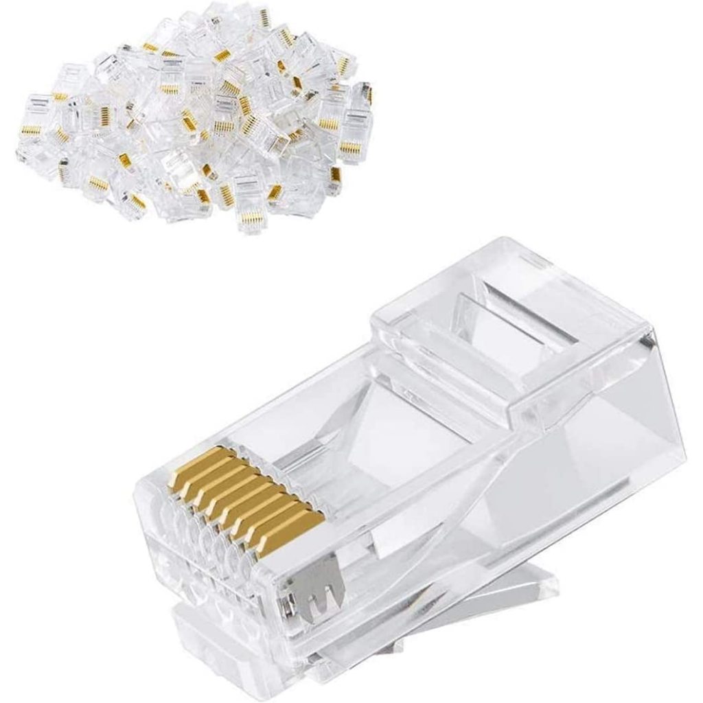 RJ45 CAT5/ CAT6 /CAT5หัวทะลุ  หัวแลน (1แพ็คมี 100 หัว)คุณภาพอย่างดีเข้าหัวง่าย