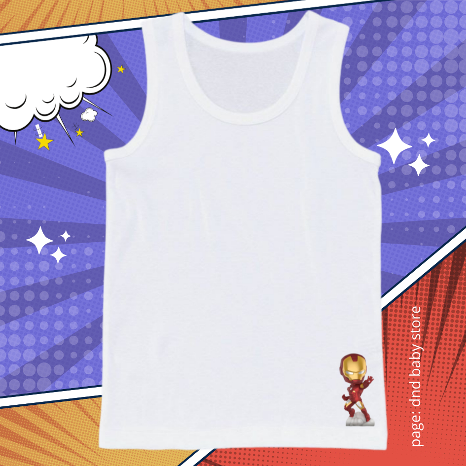 เสื้อซับในเด็ก เสื้อกล้ามลายการ์ตูน ซุปเปอร์ฮีโร่ มีไซส์ 3ถึง 11 ขวบ ผ้านุ่มซักแล้วไม่ยับ ใส่ได้อายุ 2-12ปี - รูปที่ 5