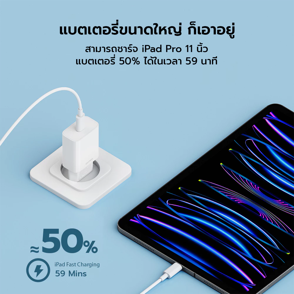 CUKTECH หัวชาร์จ/สายชาร์จ iPhone 20W PD HA716T AL870 CL315P thumbnail 7
